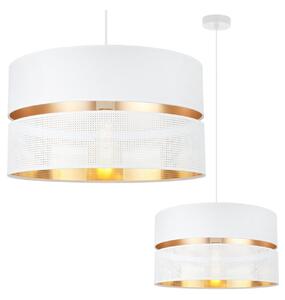 Závesné svietidlo Asti, 1x PVC/biele textilné tienidlo, (fi 40cm), g, w