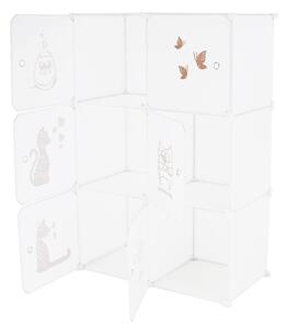 Detská modulárna skrinka Dinos - biela / detský vzor