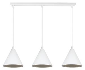 Závesné svietidlo Soho, 3x biele kovové tienidlo, (fi 14cm)