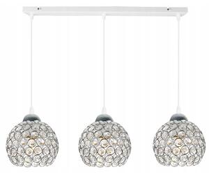 Závesné svietidlo Crystal, 3x strieborné krištáľové tienidlo, (chrómové uchytenie), w