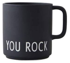 Čierny porcelánový hrnček 250 ml You Rock – Design Letters
