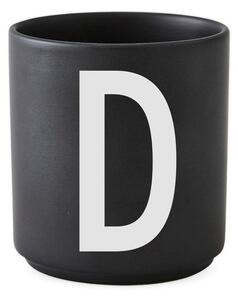 Čierny porcelánový hrnček Design Letters Alphabet D, 250 ml