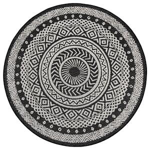 Hanse Home Collection koberce Kusový koberec Flatweave 104855 Black / Cream - 120x120 (priemer) kruh cm