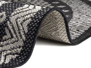 Mujkoberec Original Kusový koberec Flatweave 104855 Black/Cream kruh – na von aj na doma - 120x120 (priemer) kruh cm