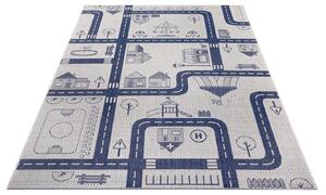 Hanse Home Collection koberce Detský kusový koberec Flatweave Kids rugs 104876 Cream / Blue - 120x170 cm