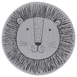 Mujkoberec Original Detský kusový koberec Flatweave Kids rugs 104883 Silver/Grey kruh – na von aj na doma - 120x120 (priemer) kruh cm