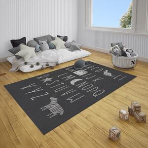 Mujkoberec Original Detský kusový koberec Flatweave 104885 Black / Cream – na von aj na doma - 200x290 cm