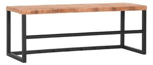 Čierna kovová lavica s drevenou doskou LABEL51 Kapstok
