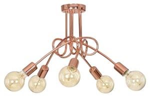 Stropné svietidlo Edison 5, medené telo svietidla