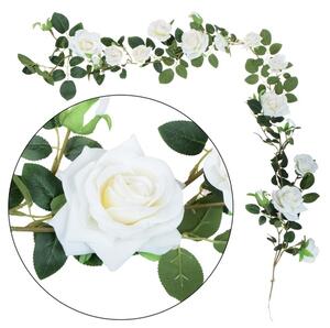 Ruža girlanda 180cm biela