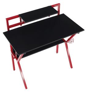 Herný stôl Taber - červená / čierna