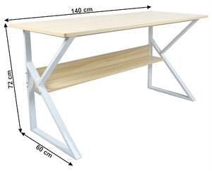 Písací stôl Tarcal 140 - dub / biela