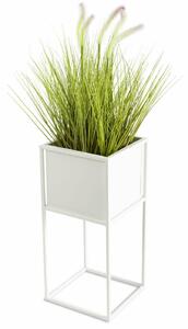 KOVOVÝ KVETINÁČ SO STOJANOM PLAIN 50X24 CM BIELA
