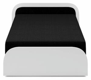 Posteľ s matracom ORAYA pravá, biela/čierna, 80x190 cm