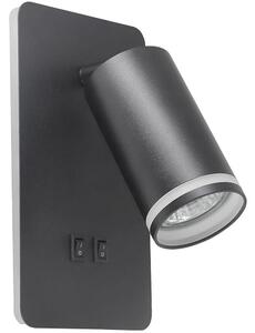 Polux LED Nástenné bodové svietidlo PARIS 1xGU10/10W/230V + LED/6W/230V čierna SA1870 + záruka 3 roky zadarmo