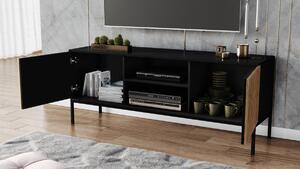 TV stolík RATINA 2, 150x60x40, dub artisan/čierna mat