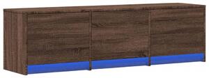 TV stolík s LED hnedý dub 140x34x40 cm kompozitné drevo