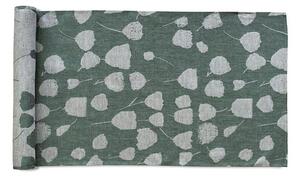 Bavlnený behúň Bouquet Linen Green 150 x 45 cm