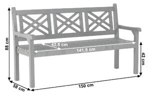 Drevená záhradná lavička Fabla 150 cm - sivá