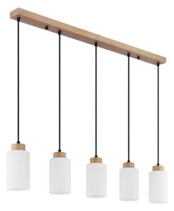 Globo 15977-5H - Závesný luster ROWENA na lankách 5xE27/60W/230V béžová/biela