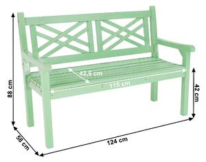 Drevená záhradná lavička Fabla 124 cm - neo mint