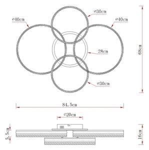 Globo 67377-90 - stmievateľné LED stropné svietidlo FRANCINE LED/90W/230V strieborné+DO