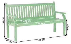 Drevená záhradná lavička Kolna 150 cm - neo mint