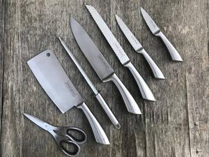 Royalty Line RL-KSS600 8-dielna súprava oceľových nožov, sekáčika, nožníc a brúsky