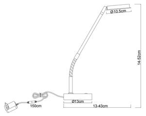Globo 58504TN - LED stmievateľná dotyková stolná lampa SILVIO LED/6,5W/230V matný chróm