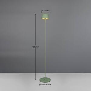 Stojacia lampa Suarez LED s dobíjaním, zelená, výška 123 cm, kov