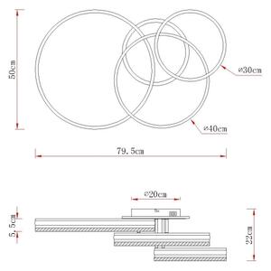 Globo 67377-72 - LED stmievateľné stropné svietidlo FRANCINE LED/72W/230V strieborné+DO