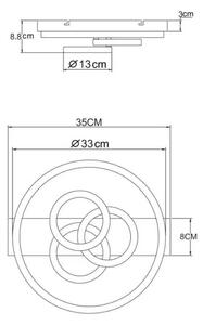 Globo 48040-40SA-LED Stmievateľné stropné svietidlo DARRYL I LED/40W/230V rozmery 35x33 cm béžová+DO