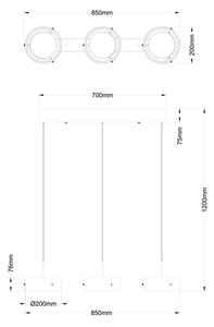 Globo 16058-3 - závesné LED svietidlo na lanku LIVION LED/30W/230V 3000K