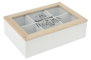 Drevený organizér na čaj Positive2, 24x16,5x7 cm