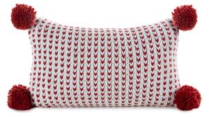VIANOČNÁ DEKORAČNÁ OBLIEČKA NA VANKÚŠ POMPOM 30X50 CM VZOROVANÁ