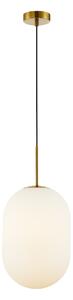 Závesné svietidlo Alias, 1x biele sklenené tienidlo, (fi 24cm), g