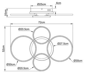 Globo 48477-40C - LED stropné svietidlo ALVIS LED/40W/230V 4000K 72x52 cm čierna