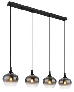 Globo 15548-4H - Závesný luster MAXY na lankách 4xE27/40W/230V čierna
