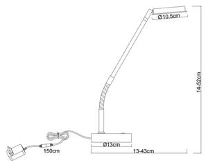 Globo 58504TS - Dotykovo stmievateľná LED stolná lampa SILVIO LED/6,5W/230V čierna