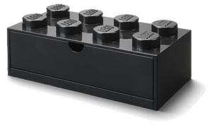 Čierny stolový box so zásuvkou LEGO® Brick, 31,6 x 11,3 cm