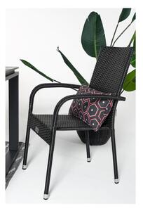Záhradná jedálenská súprava pre 4 osoby s čiernou stoličkou Paris a stolom Viking, 90 x 150 cm