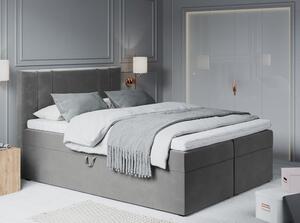 Svetlosivá zamatová dvojlôžková posteľ Mazzini Beds Afra, 140 x 200 cm