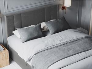 Svetlosivá zamatová dvojlôžková posteľ Mazzini Beds Afra, 160 x 200 cm