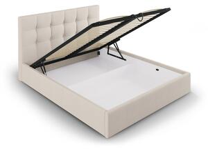 Béžová dvojlôžková posteľ Mazzini Beds Nerin, 140 x 200 cm