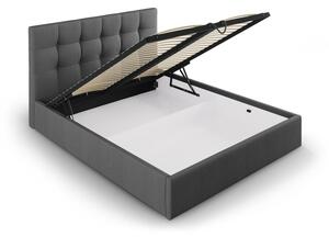 Tmavosivá dvojlôžková posteľ Mazzini Beds Nerin, 180 x 200 cm