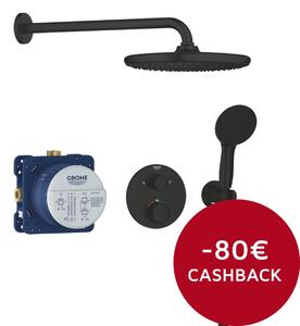 GROHE Precision Thermostat - Podomietkový sprchový systém s Vitalio Start 250, čierna matná 348832430
