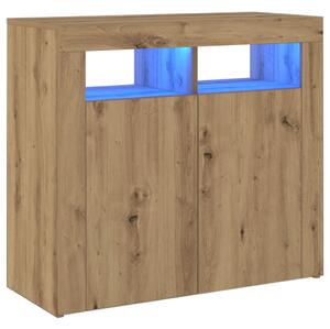 TV skrinka s LED dub artisan 80x35x75 cm kompozitné drevo