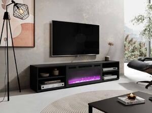 MEBLINE TV stolík POLO 180 EF čierny / krb čierny