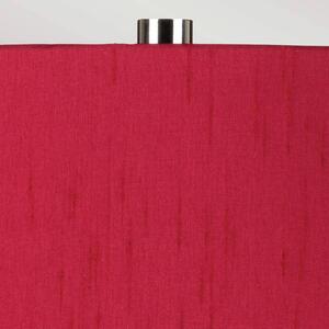 Textilná stolová lampa Isla leštený nikel/červená