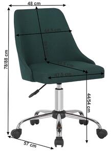 Kancelárska stolička Ediz - smaragdová / chróm